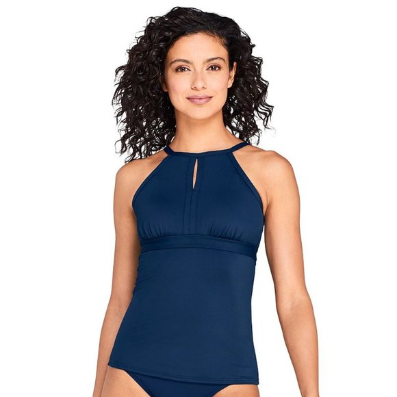 Lands' End Swim Nwt Lands End Keyhole High Neck Tankini Top W Tummy